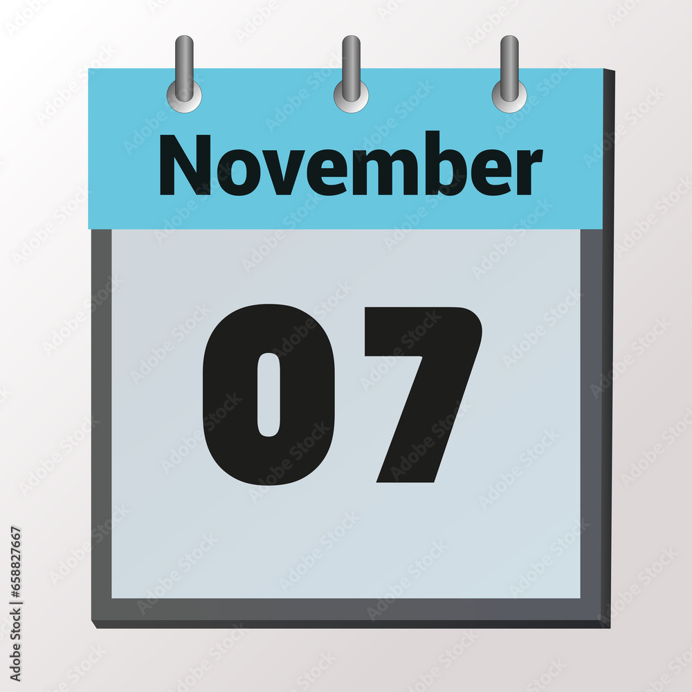 coffee, an hourglass and a calendar with the date November 7 coffee, an hourglass and a calendar with the date November 7