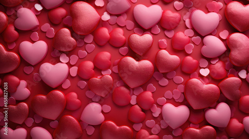 Red hearts background  Valentine Day  Love  Romantic. Generative AI