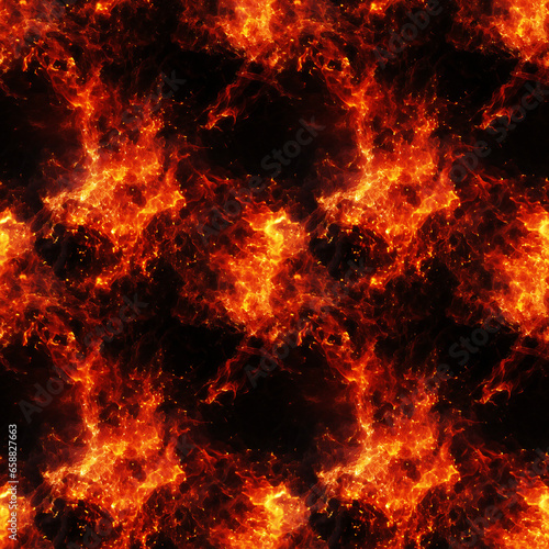 Fiery Billowing Explosion. Seamless Repeatable Background.
