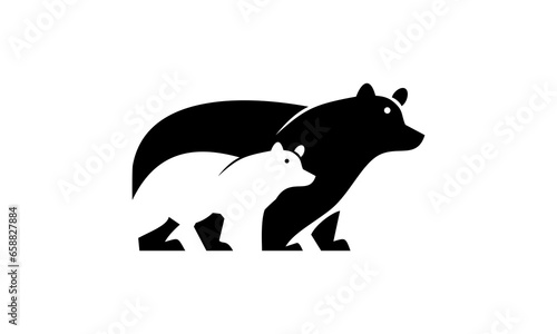two bear cubs negative space