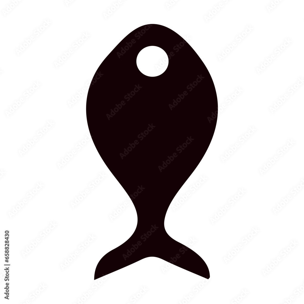 Creative cutting board in shape of fish on white background Creative cutting board in shape of fish on white background