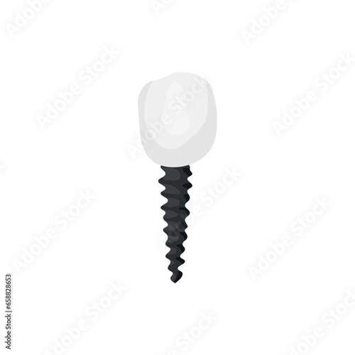 Tooth implant on white background