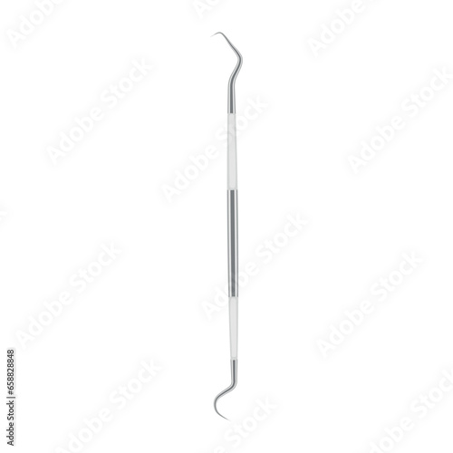 Dental scaler on white background
