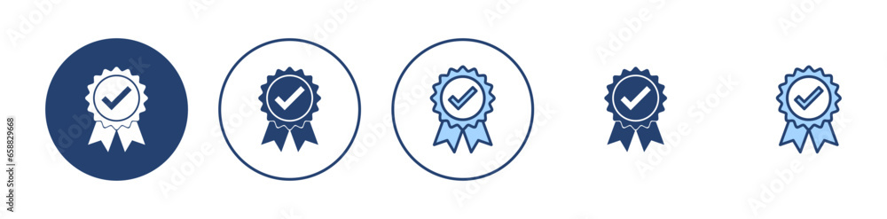 Approved icon vector. Certified Medal Icon Approved icon vector. Certified Medal Icon