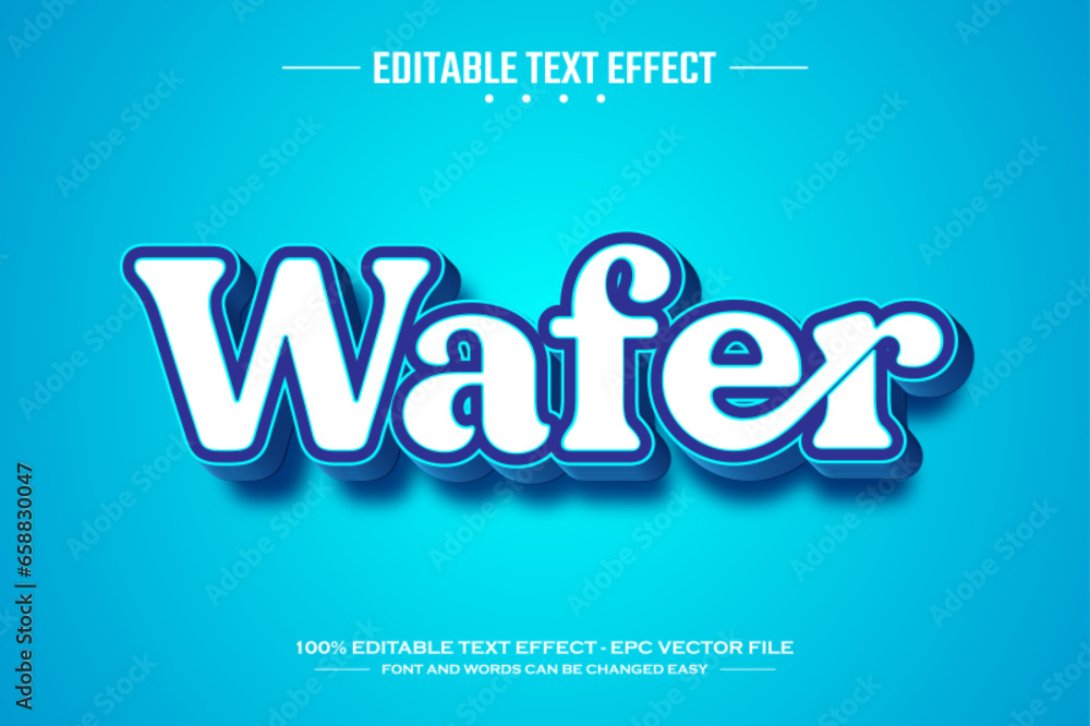 Wafer 3D editable text effect template
