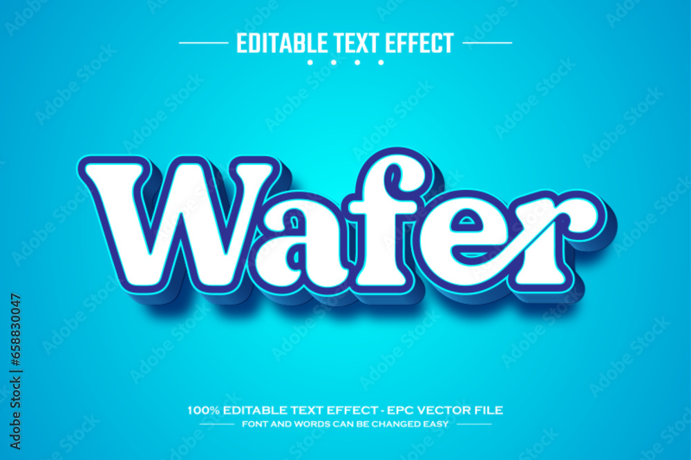 Wafer 3D editable text effect template Wafer 3D editable text effect template