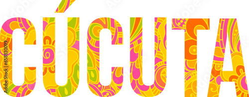 Cúcuta municipality and city bright beautiful floral pattern text