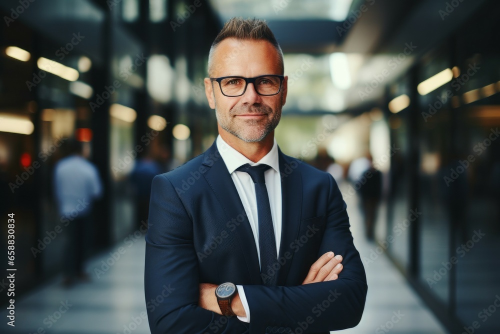 The man is a successful businessman. Portrait with selective focus and copy space The man is a successful businessman. Portrait with selective focus and copy space