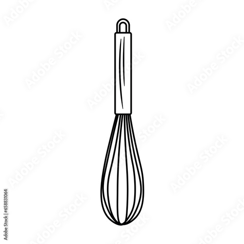 Kitchen whisk on white background
