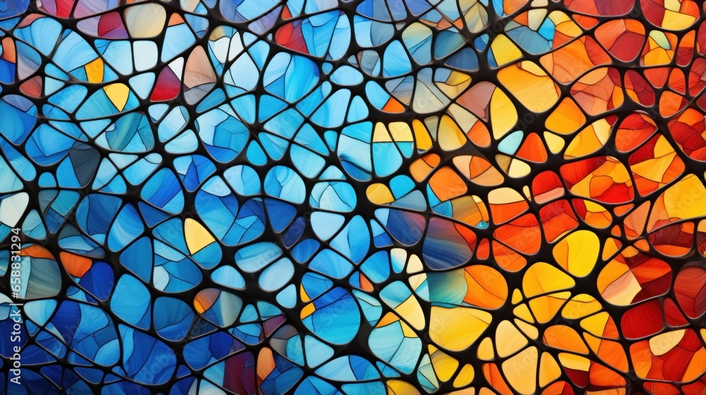 a colorful stained glass window - obrazy, fototapety, plakaty 