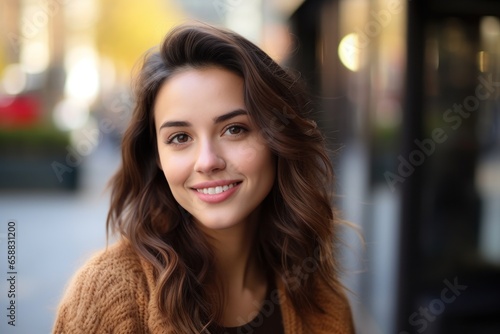 Wallpaper Mural a woman smiling at the camera Torontodigital.ca