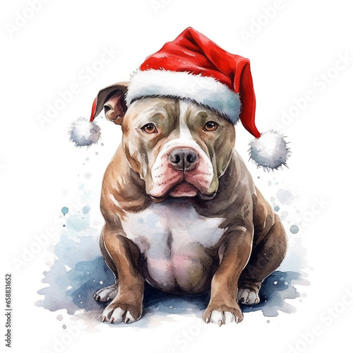 a dog wearing a santa hat © Emanuel