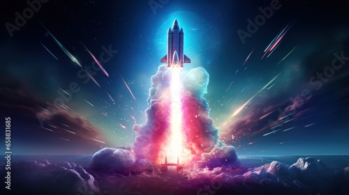 Illustration of Rocket Launching