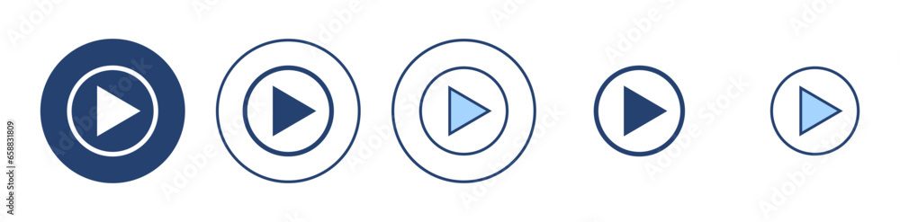 Play icon vector. Play button sign and symbol Play icon vector. Play button sign and symbol