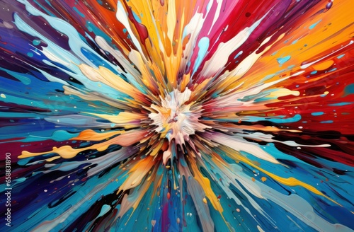 a colorful explosion of paint