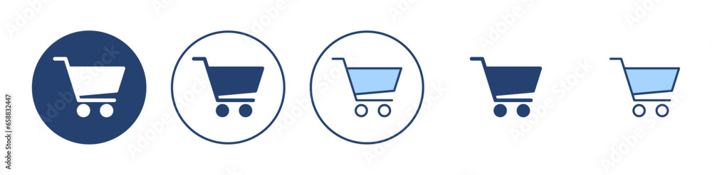 Shopping icon vector. Shopping cart sign and symbol. Trolley icon Shopping icon vector. Shopping cart sign and symbol. Trolley icon