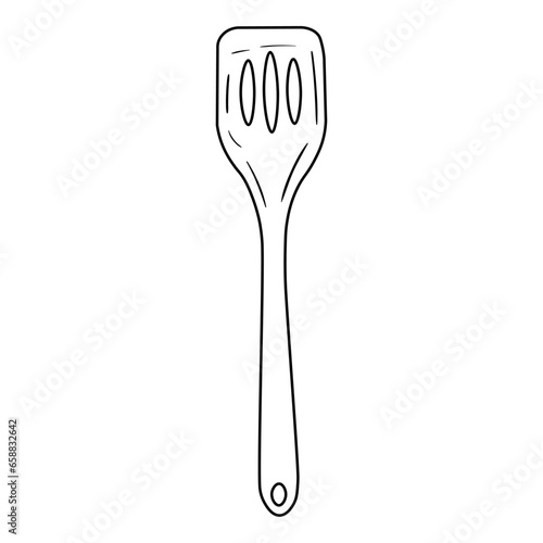 Kitchen spatula on white background
