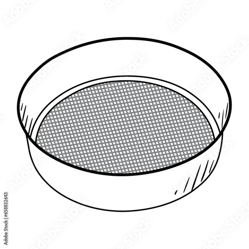 Kitchen sieve on white background