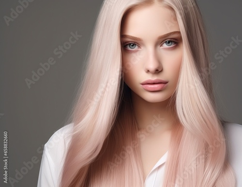 a woman with long blonde hair