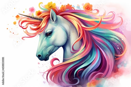 a unicorn with rainbow hair © sam
