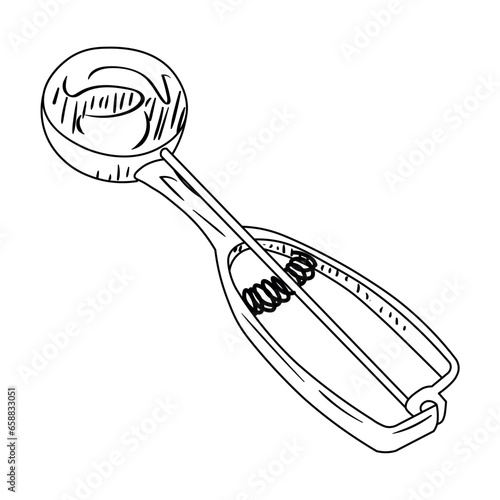 Ice cream scoop on white background