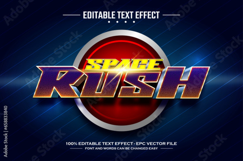 Space rush 3D editable text effect template