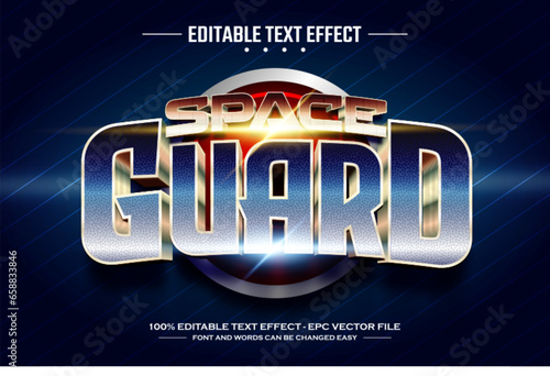 Space guard 3D editable text effect template