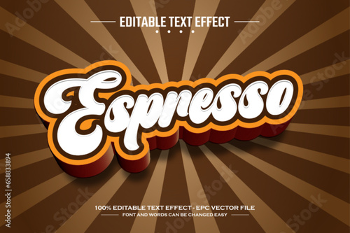 Espresso 3D editable text effect template
