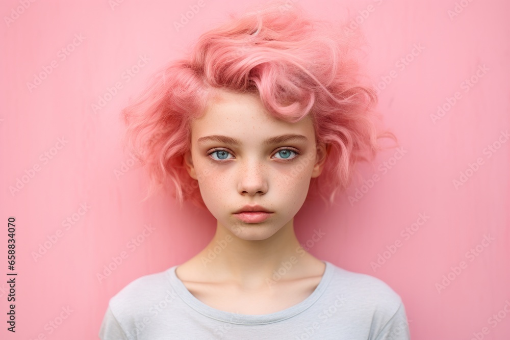 a girl with pink hair a girl with pink hair