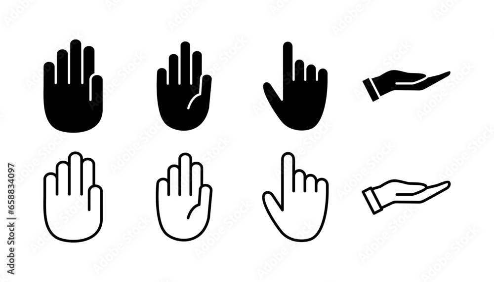 Obraz premium Hand icon vector. hand symbols. palm