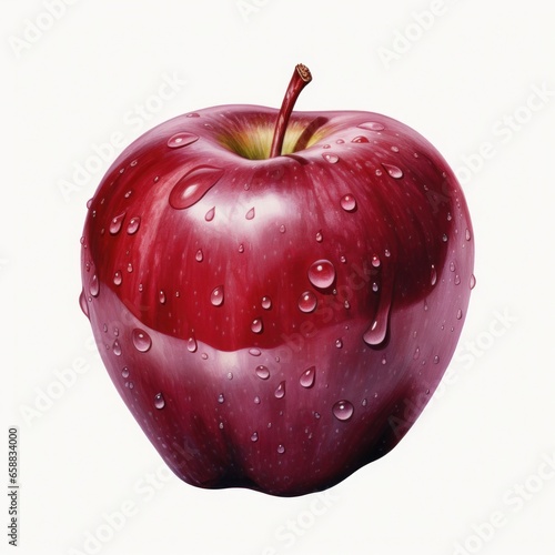 a close up of a red apple