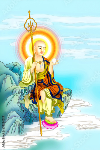 Bodhisattva King Ksitigarbha of the Great Vow (Earth Store Bodhisattva)