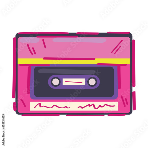 Retro cassette on white bac...