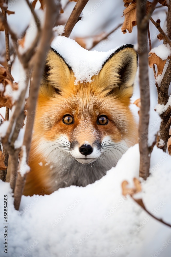 a fox in the snow a fox in the snow