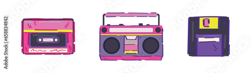 Retro cassette with boombox...