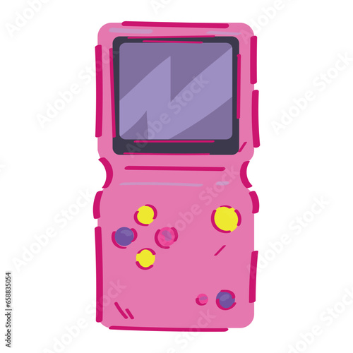 Retro games console on whit...