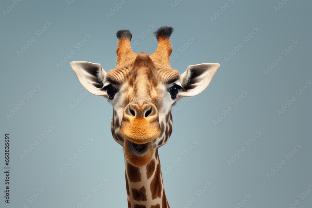 Fototapeta premium a giraffe with its mouth open