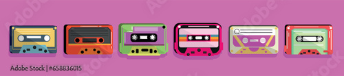 Set of audio cassettes on p...