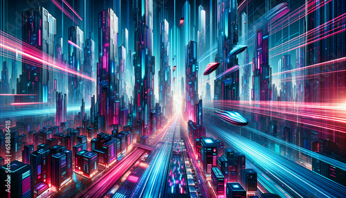 neon future metropolis, generative ai