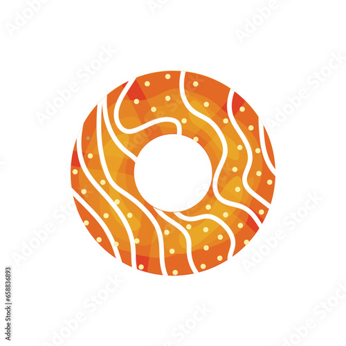 Sweet glazed donut on white background