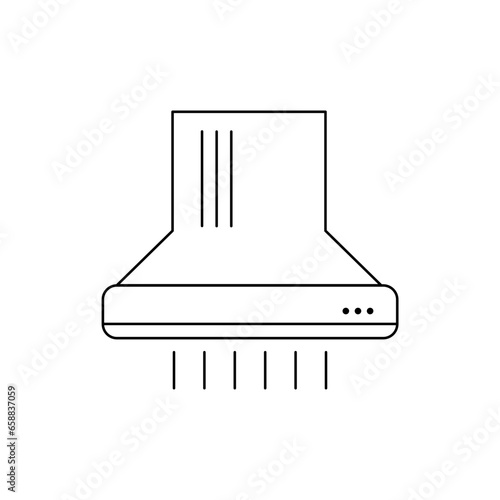 Drawn cooker hood on white background