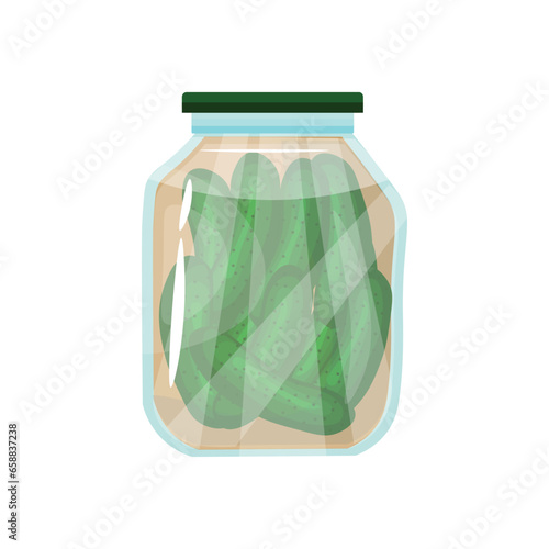 Homemade pickled cucumbers on white background