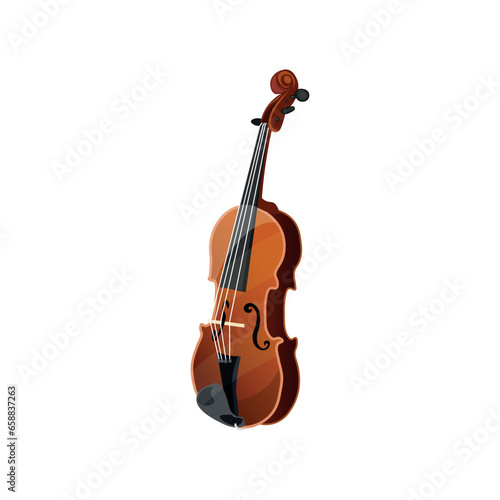 Musical instrument violin on white background