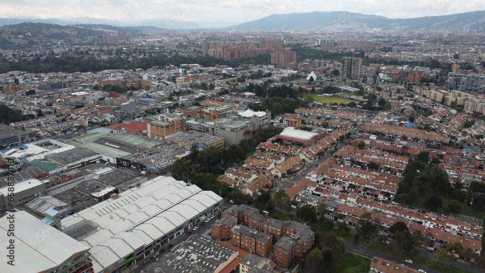 Obraz premium panoramic view of bogota with its streets