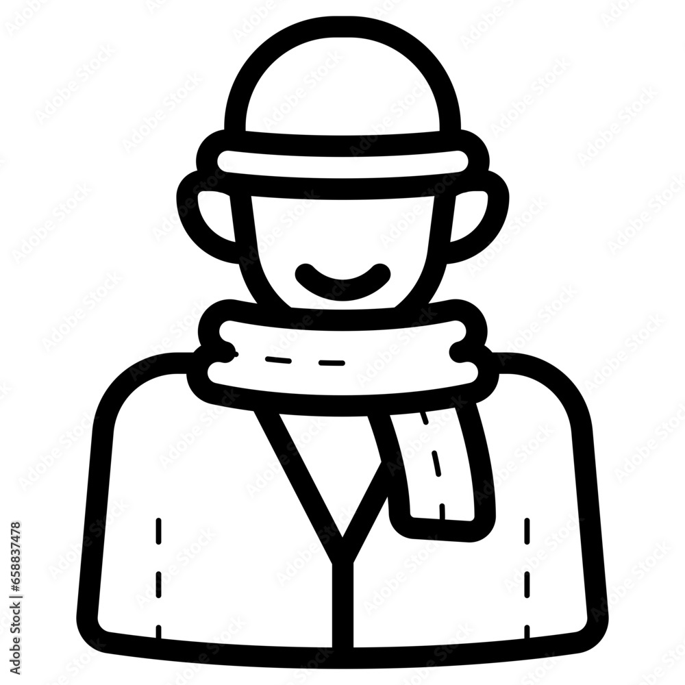 man wear warm clothes icon man wear warm clothes icon