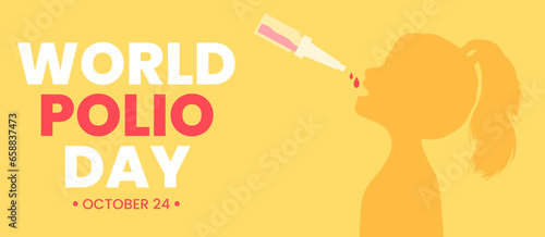 Banner for World Polio Day with silhouette of child 