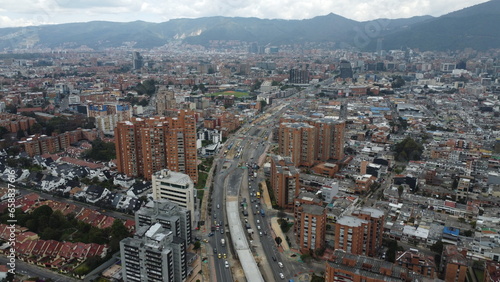 panoramic view of bogota with its streets