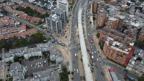 panoramic view of bogota with its streets #658837670