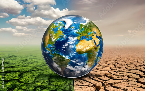 Global Warming, Climate change and earth pollution concept