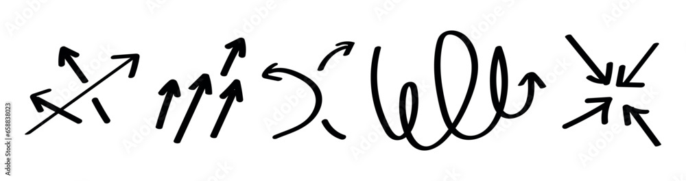 Set of different arrows on white background Set of different arrows on white background